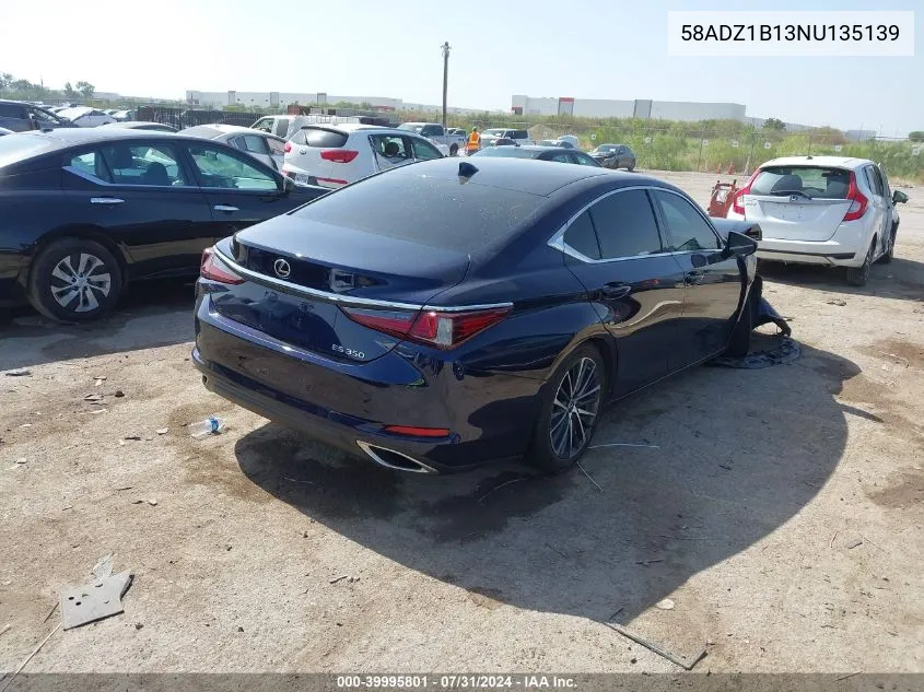 2022 Lexus Es 350 VIN: 58ADZ1B13NU135139 Lot: 39995801