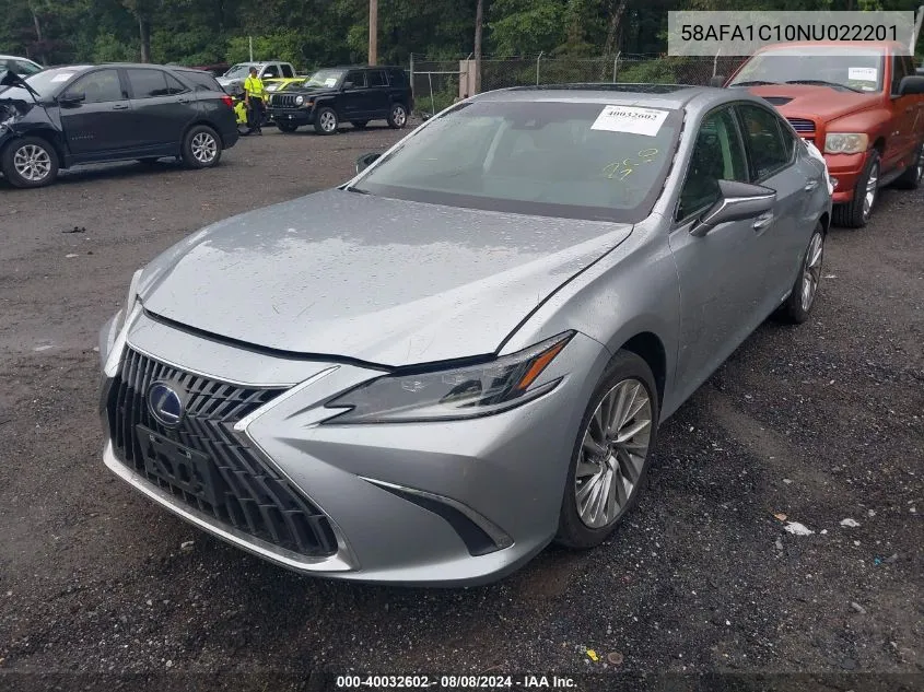 2022 Lexus Es 300H Ultra Luxury VIN: 58AFA1C10NU022201 Lot: 40032602