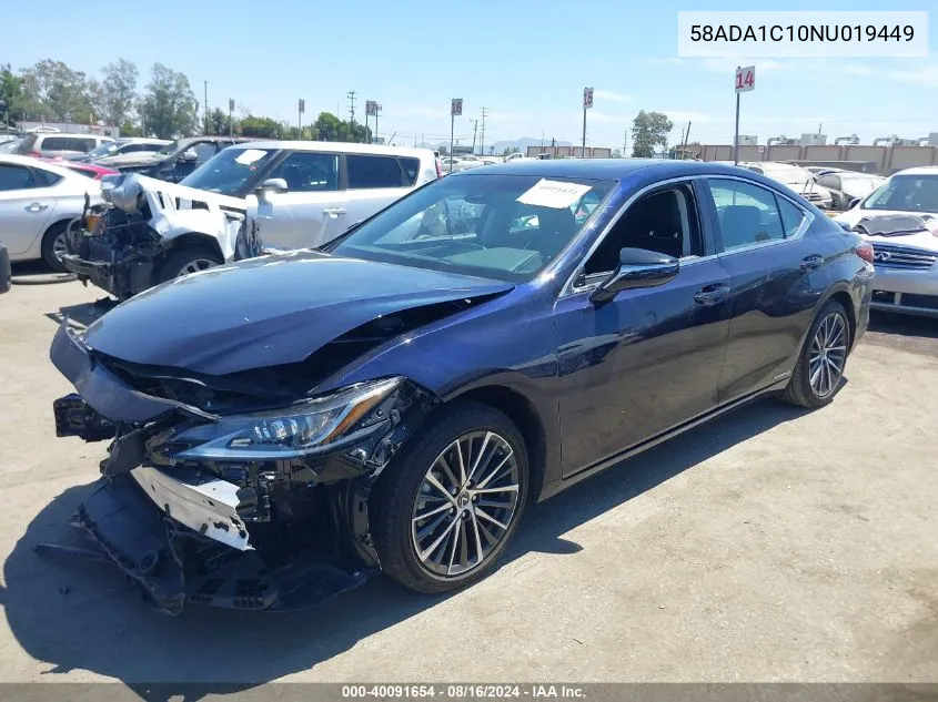 2022 Lexus Es 300H VIN: 58ADA1C10NU019449 Lot: 40091654