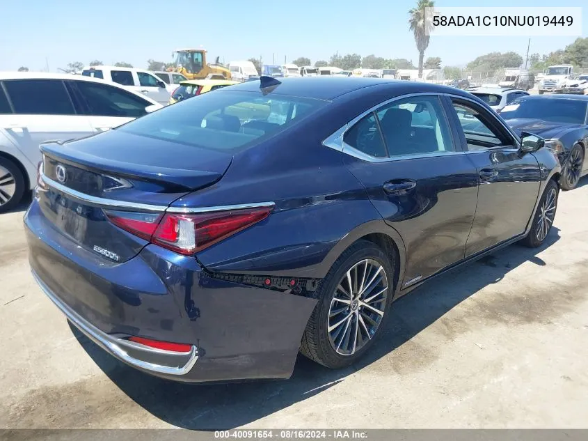 2022 Lexus Es 300H VIN: 58ADA1C10NU019449 Lot: 40091654