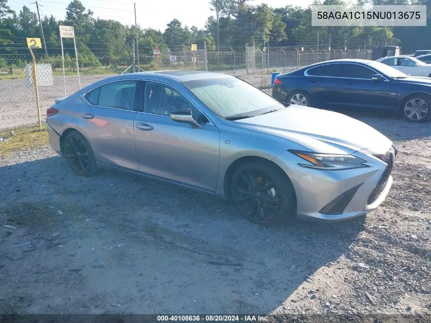 2022 Lexus Es 300H F Sport VIN: 58AGA1C15NU013675 Lot: 40108636