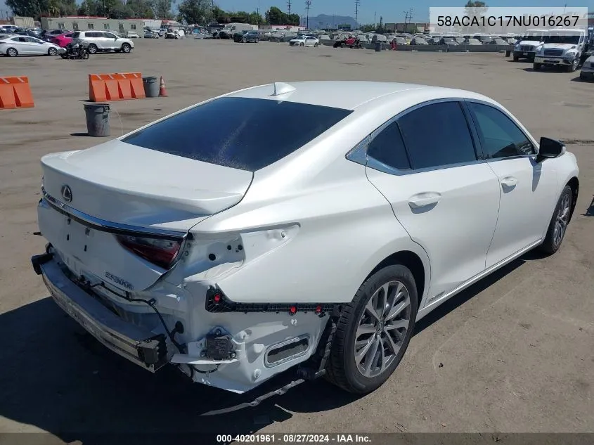 2022 Lexus Es 300H VIN: 58ACA1C17NU016267 Lot: 40201961