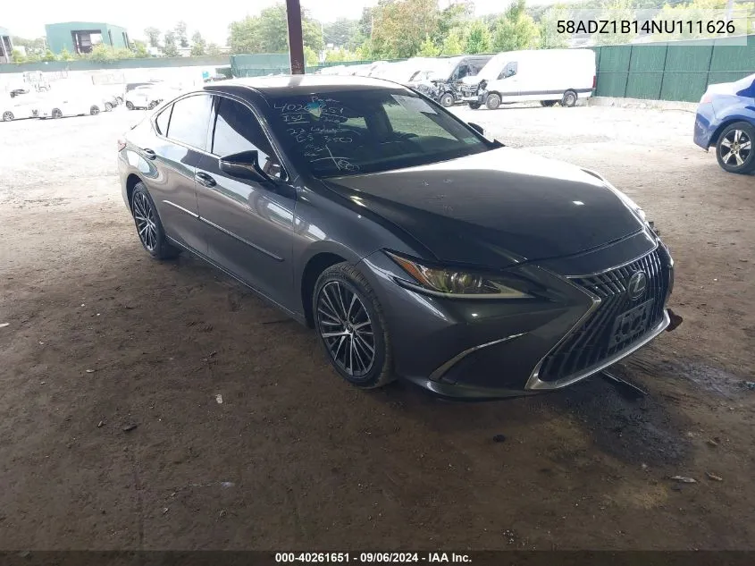 2022 Lexus Es 350 VIN: 58ADZ1B14NU111626 Lot: 40261651