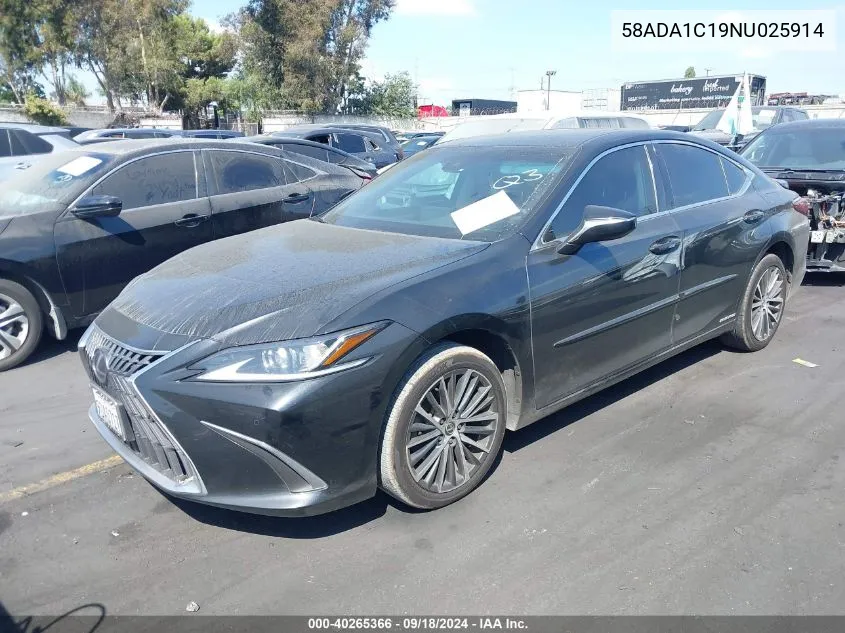 2022 Lexus Es 300H VIN: 58ADA1C19NU025914 Lot: 40265366