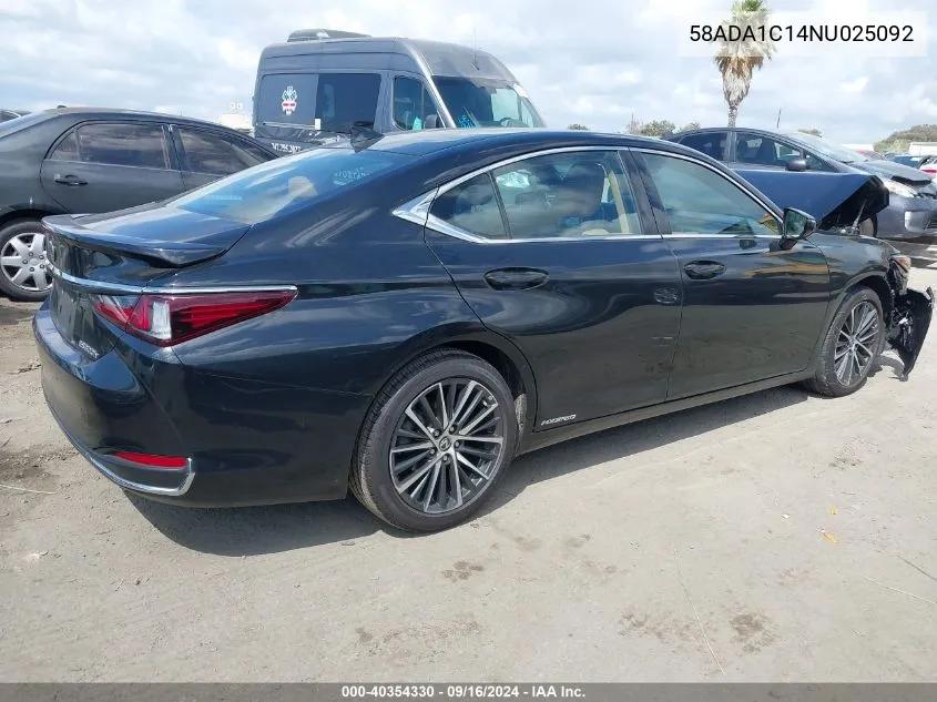 2022 Lexus Es 300H VIN: 58ADA1C14NU025092 Lot: 40354330