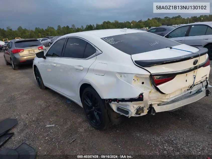 2022 Lexus Es 350 F Sport VIN: 58AGZ1B13NU130102 Lot: 40357439