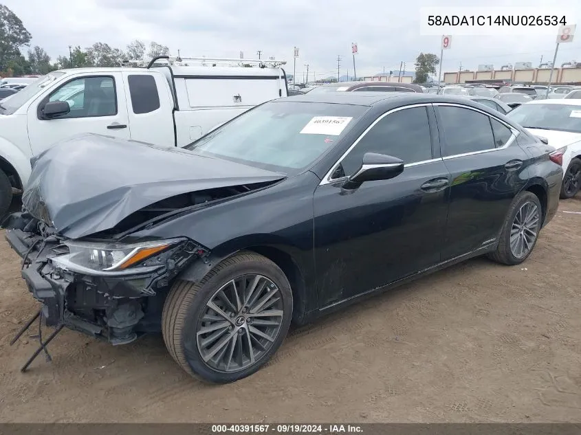 2022 Lexus Es 300H VIN: 58ADA1C14NU026534 Lot: 40391567