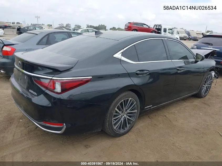 2022 Lexus Es 300H VIN: 58ADA1C14NU026534 Lot: 40391567