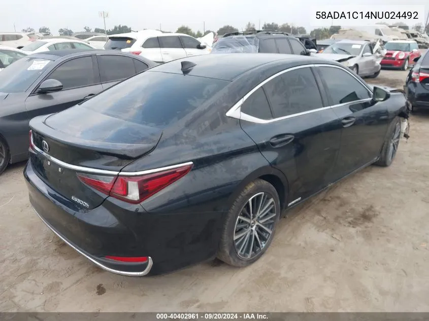 2022 Lexus Es 300H VIN: 58ADA1C14NU024492 Lot: 40402961