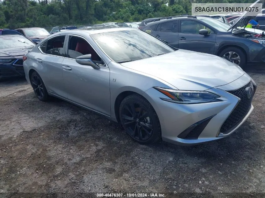 2022 Lexus Es 300H 300H Base/300H Luxury/300 VIN: 58AGA1C18NU014075 Lot: 40476307