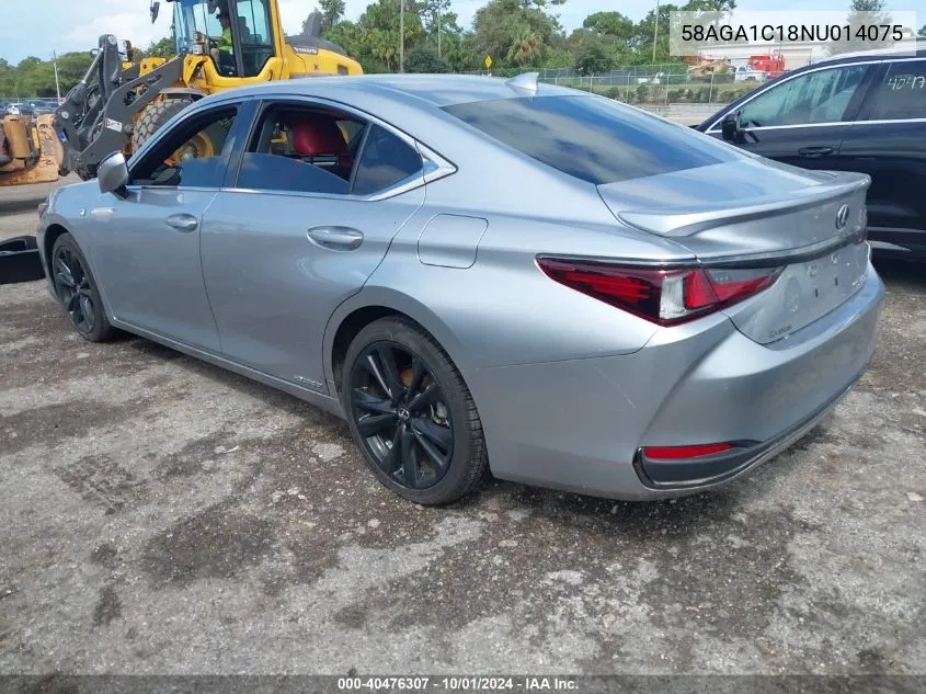 2022 Lexus Es 300H 300H Base/300H Luxury/300 VIN: 58AGA1C18NU014075 Lot: 40476307