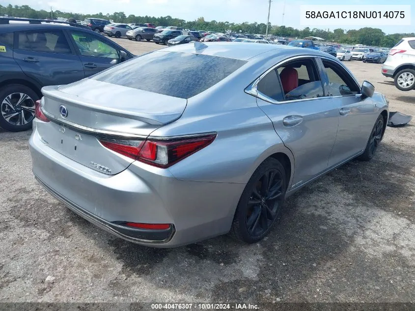 2022 Lexus Es 300H 300H Base/300H Luxury/300 VIN: 58AGA1C18NU014075 Lot: 40476307