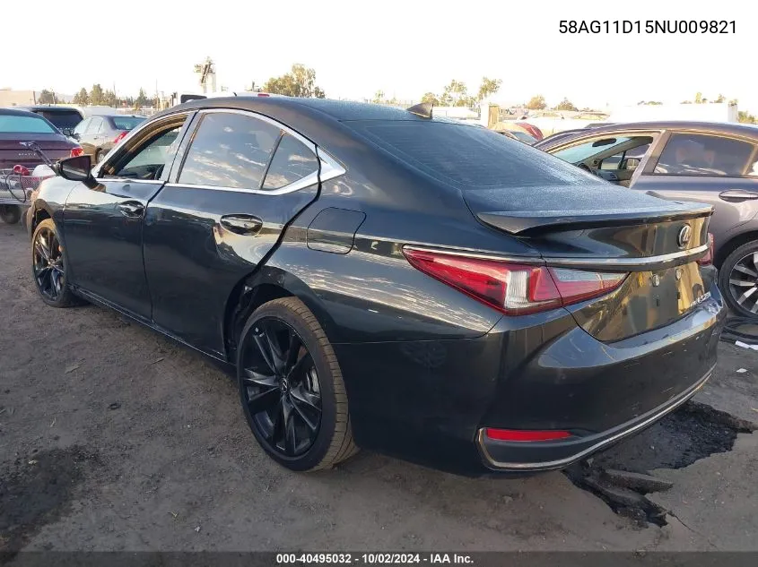 2022 Lexus Es 250 F Sport VIN: 58AG11D15NU009821 Lot: 40495032