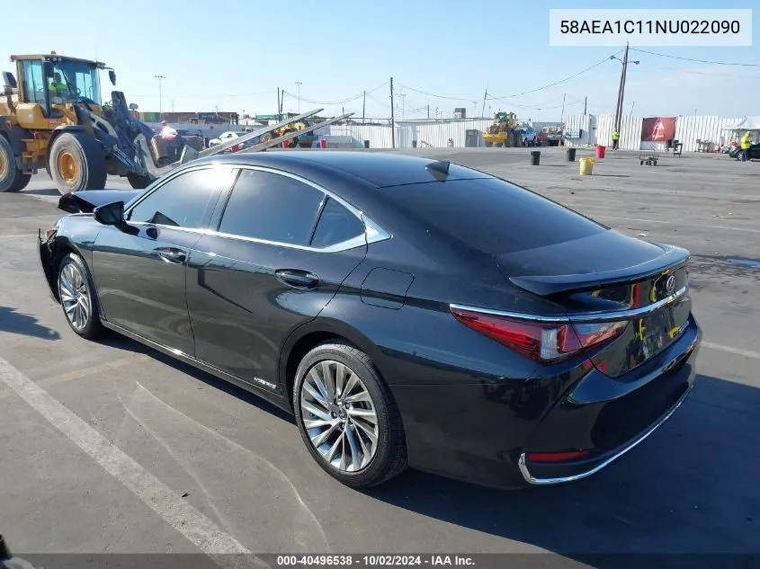 2022 Lexus Es 300H Luxury VIN: 58AEA1C11NU022090 Lot: 40496538