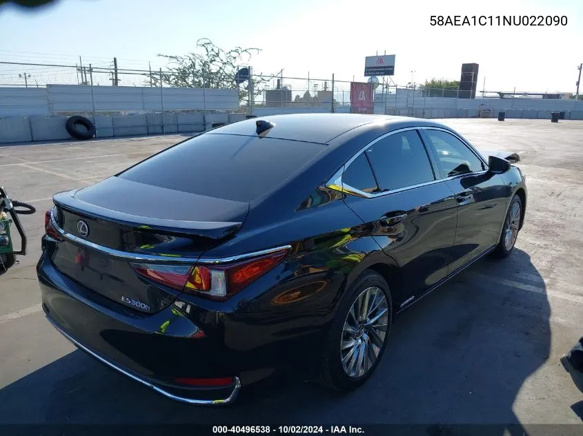 2022 Lexus Es 300H Luxury VIN: 58AEA1C11NU022090 Lot: 40496538