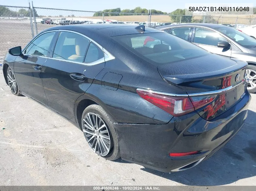 2022 Lexus Es 350 VIN: 58ADZ1B14NU116048 Lot: 40506246