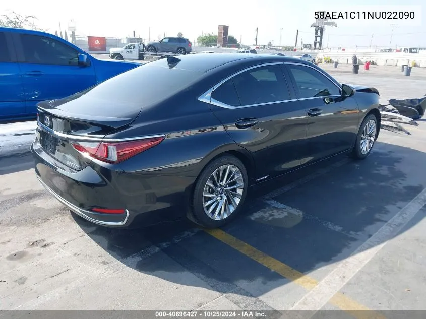 2022 Lexus Es 300H Luxury VIN: 58AEA1C11NU022090 Lot: 40696427