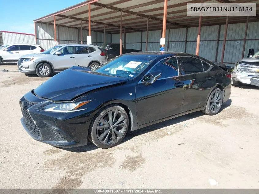 2022 Lexus Es 350 F Sport VIN: 58AGZ1B11NU116134 Lot: 40831507