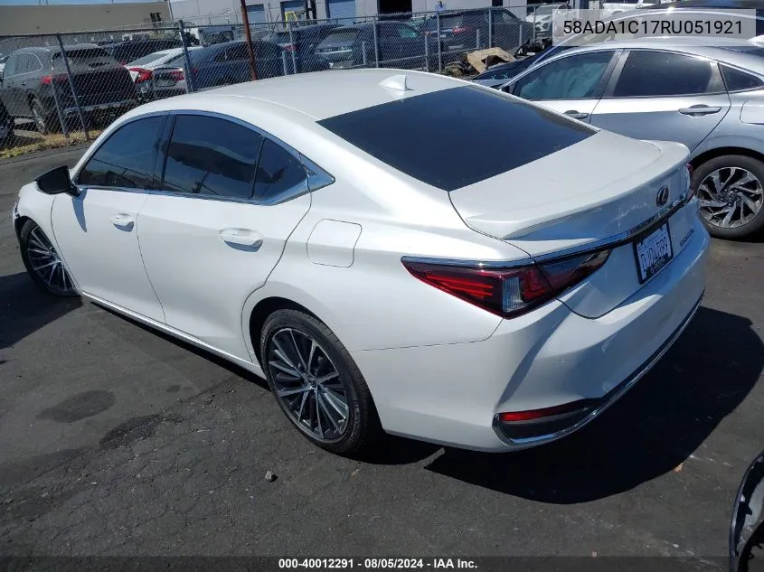 2024 Lexus Es 300H VIN: 58ADA1C17RU051921 Lot: 40012291