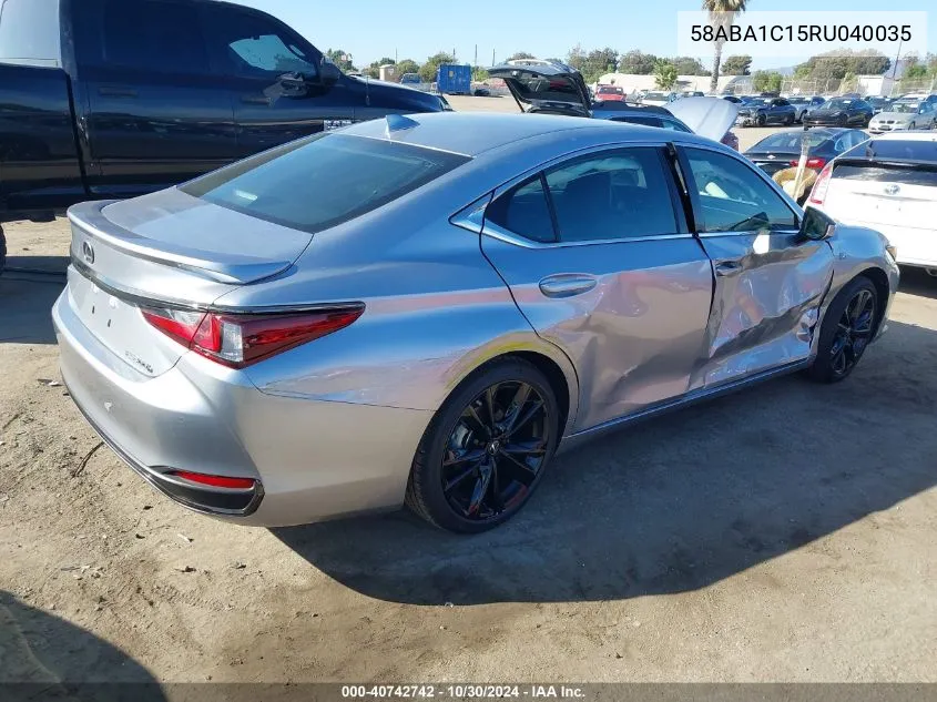 2024 Lexus Es 300H F Sport Handling VIN: 58ABA1C15RU040035 Lot: 40742742