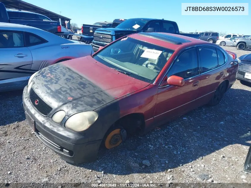 1998 Lexus Gs 300 300 VIN: JT8BD68S3W0026573 Lot: 40813649