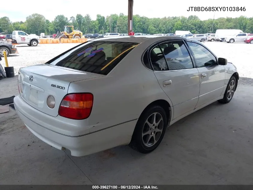 2000 Lexus Gs 300 VIN: JT8BD68SXY0103846 Lot: 39627100