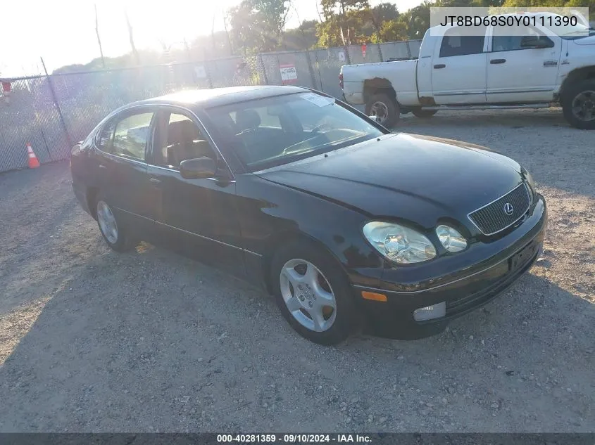 2000 Lexus Gs 300 VIN: JT8BD68S0Y0111390 Lot: 40281359