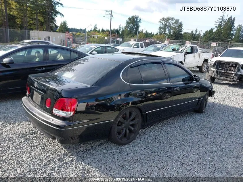 2000 Lexus Gs 300 VIN: JT8BD68S7Y0103870 Lot: 40385258