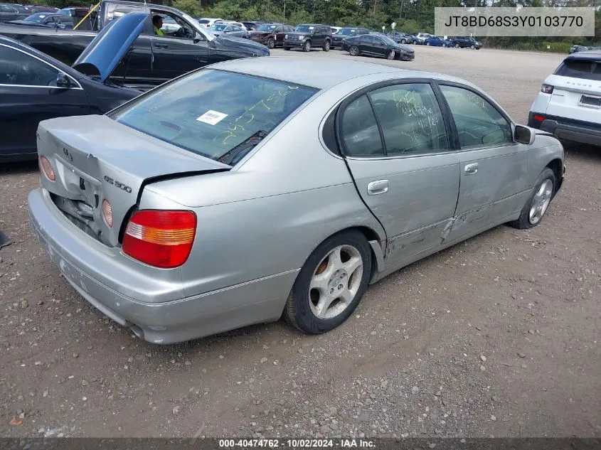 2000 Lexus Gs 300 VIN: JT8BD68S3Y0103770 Lot: 40474762