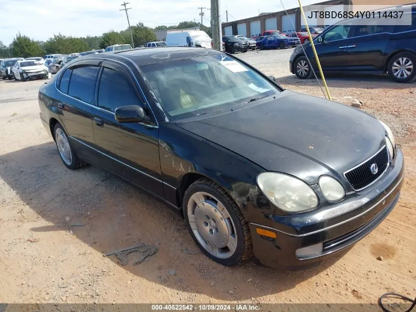 2000 Lexus Gs 300 VIN: JT8BD68S4Y0114437 Lot: 40522542