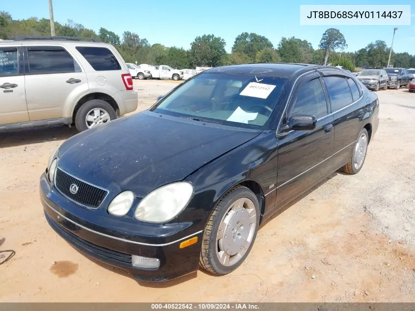 2000 Lexus Gs 300 VIN: JT8BD68S4Y0114437 Lot: 40522542