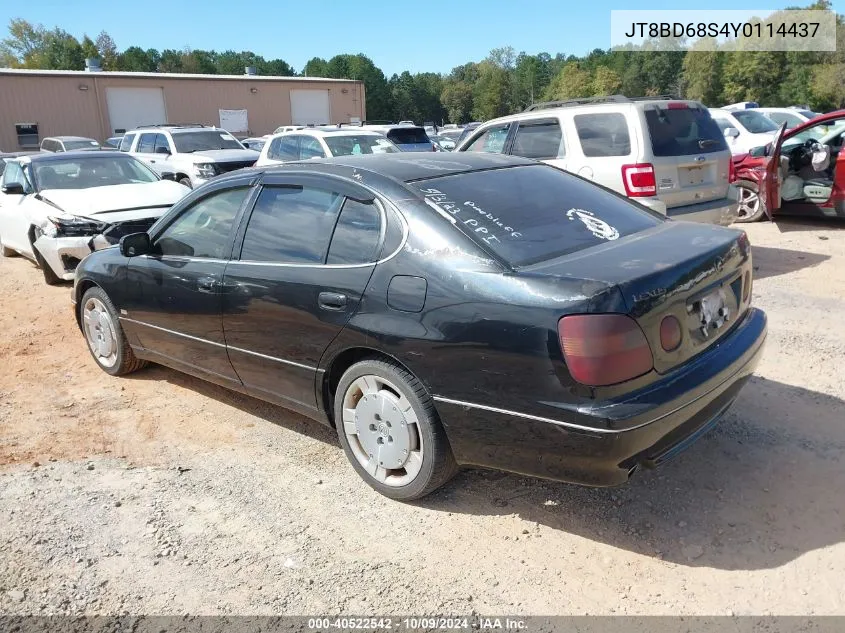 2000 Lexus Gs 300 VIN: JT8BD68S4Y0114437 Lot: 40522542