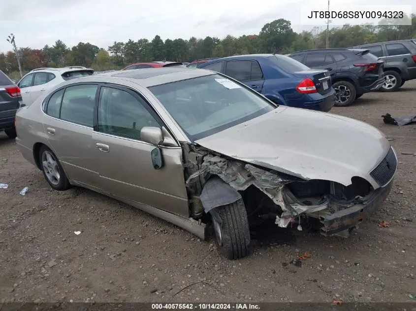 2000 Lexus Gs 300 VIN: JT8BD68S8Y0094323 Lot: 40575542