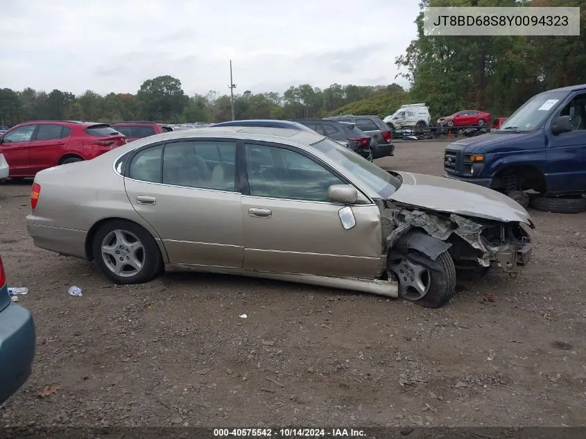 2000 Lexus Gs 300 VIN: JT8BD68S8Y0094323 Lot: 40575542