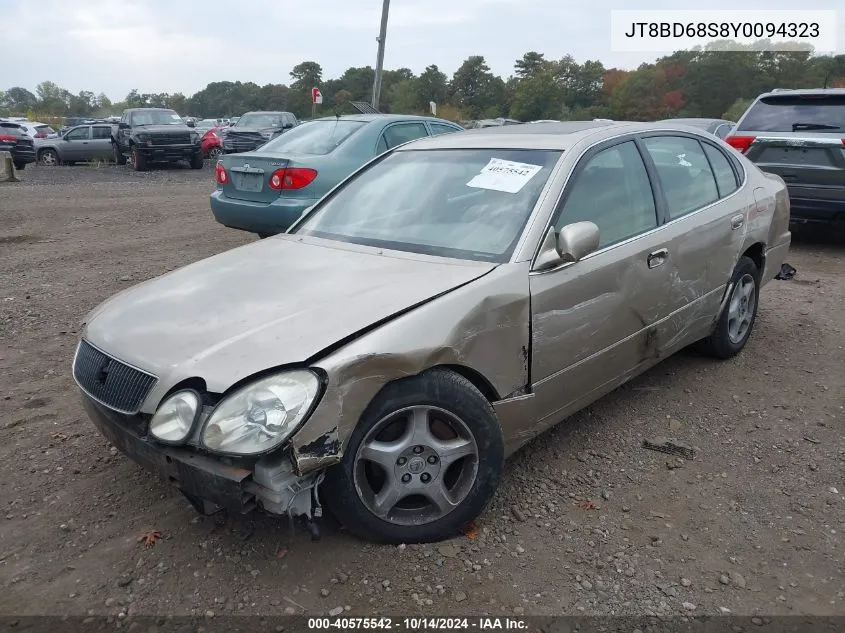 2000 Lexus Gs 300 VIN: JT8BD68S8Y0094323 Lot: 40575542