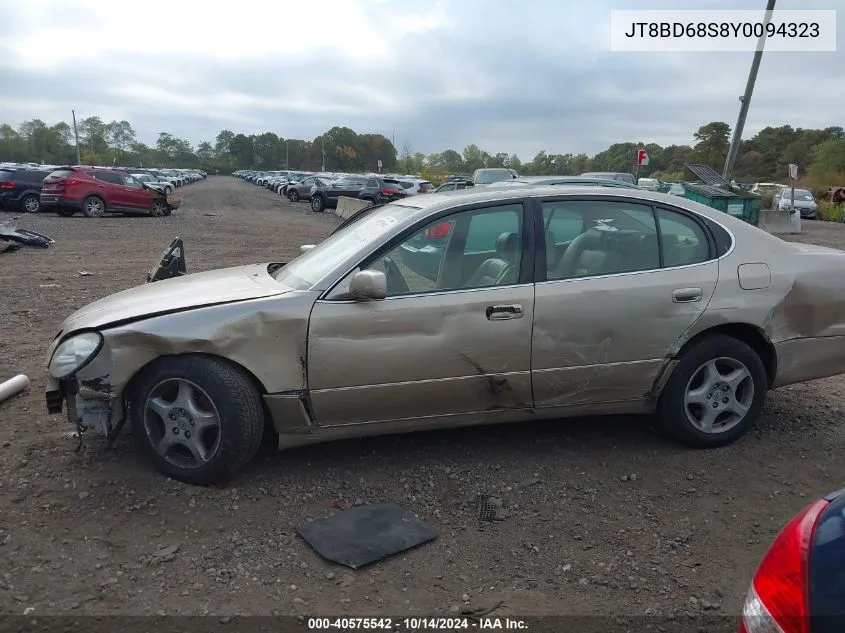 2000 Lexus Gs 300 VIN: JT8BD68S8Y0094323 Lot: 40575542