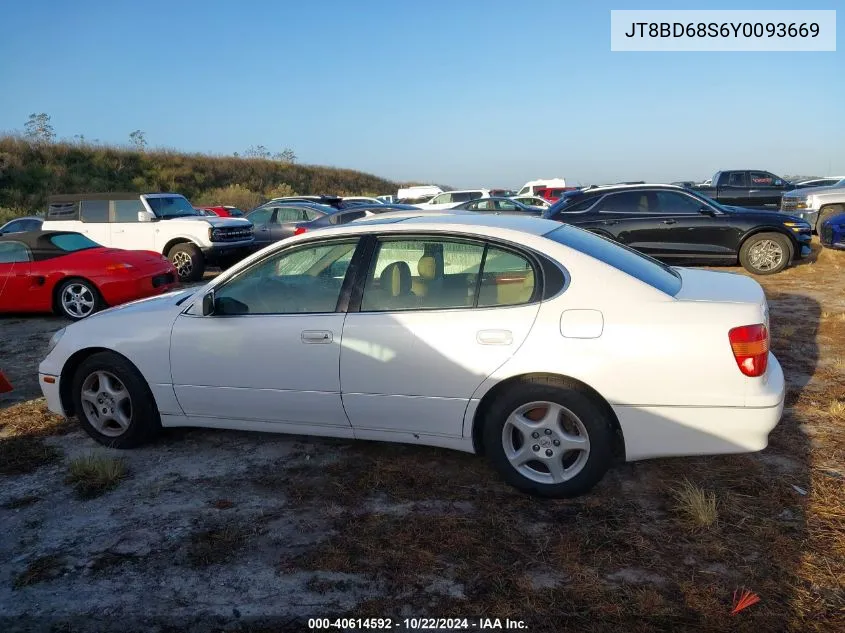 2000 Lexus Gs 300 VIN: JT8BD68S6Y0093669 Lot: 40614592