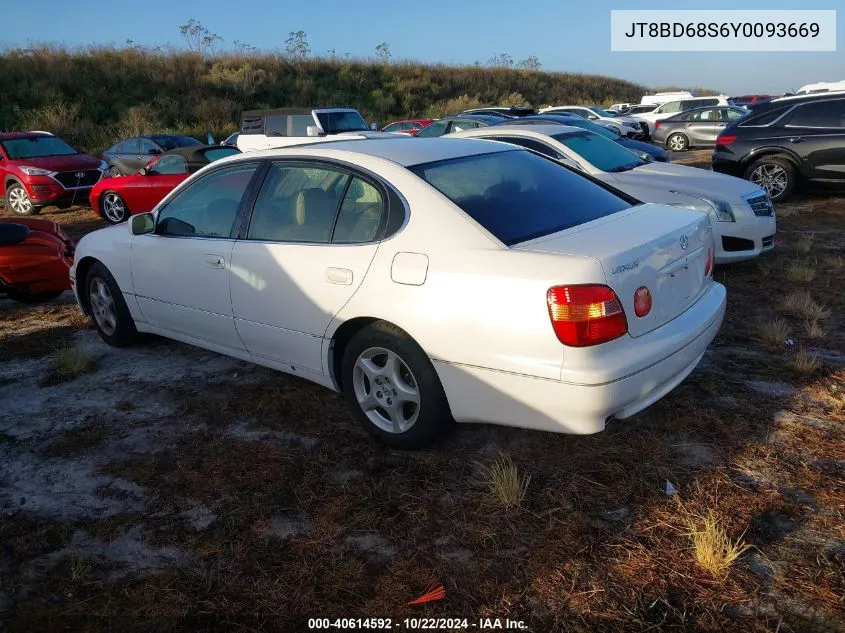 2000 Lexus Gs 300 VIN: JT8BD68S6Y0093669 Lot: 40614592