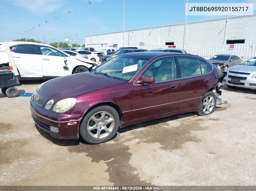 2002 Lexus Gs 300 VIN: JT8BD69S920155717 Lot: 40144445