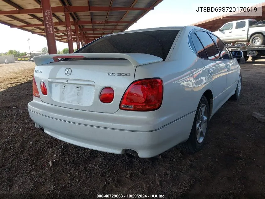 2002 Lexus Gs 300 VIN: JT8BD69S720170619 Lot: 40729663