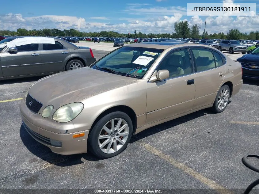 2003 Lexus Gs 300 Base (A5) VIN: JT8BD69S130181911 Lot: 40397768