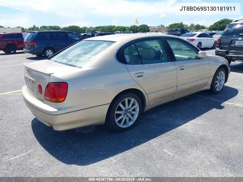 2003 Lexus Gs 300 Base (A5) VIN: JT8BD69S130181911 Lot: 40397768