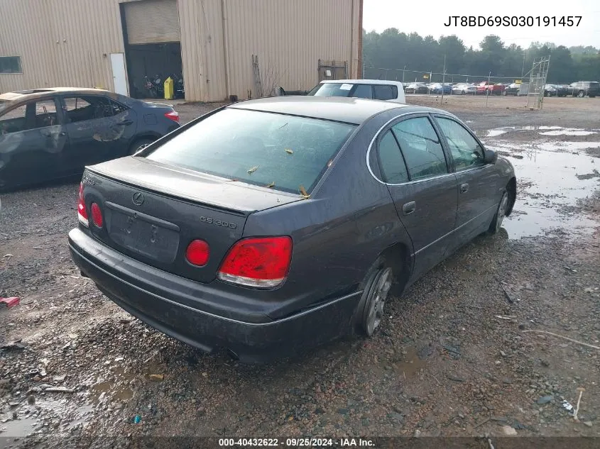 2003 Lexus Gs 300 VIN: JT8BD69S030191457 Lot: 40432622