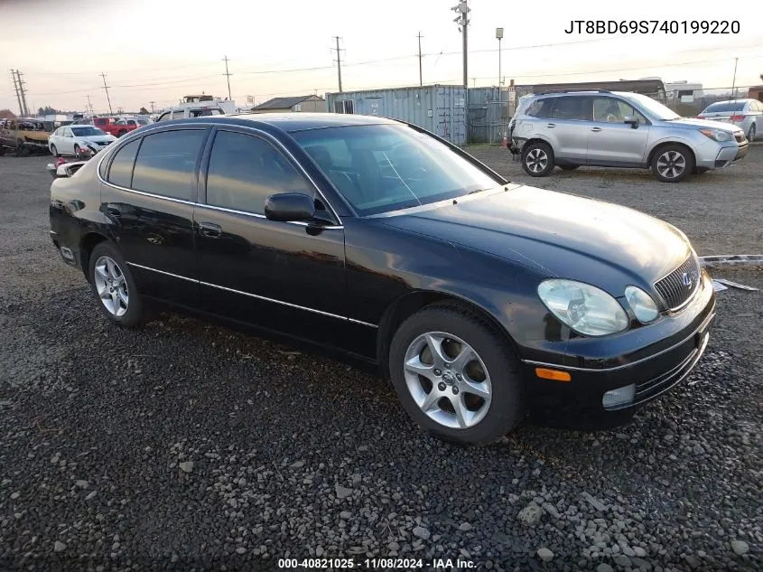 2004 Lexus Gs 300 VIN: JT8BD69S740199220 Lot: 40821025