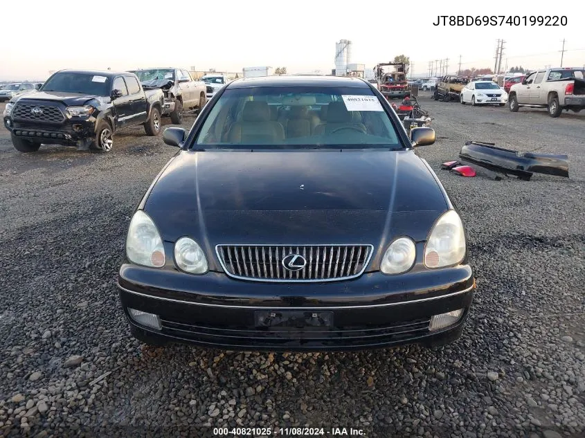 2004 Lexus Gs 300 VIN: JT8BD69S740199220 Lot: 40821025