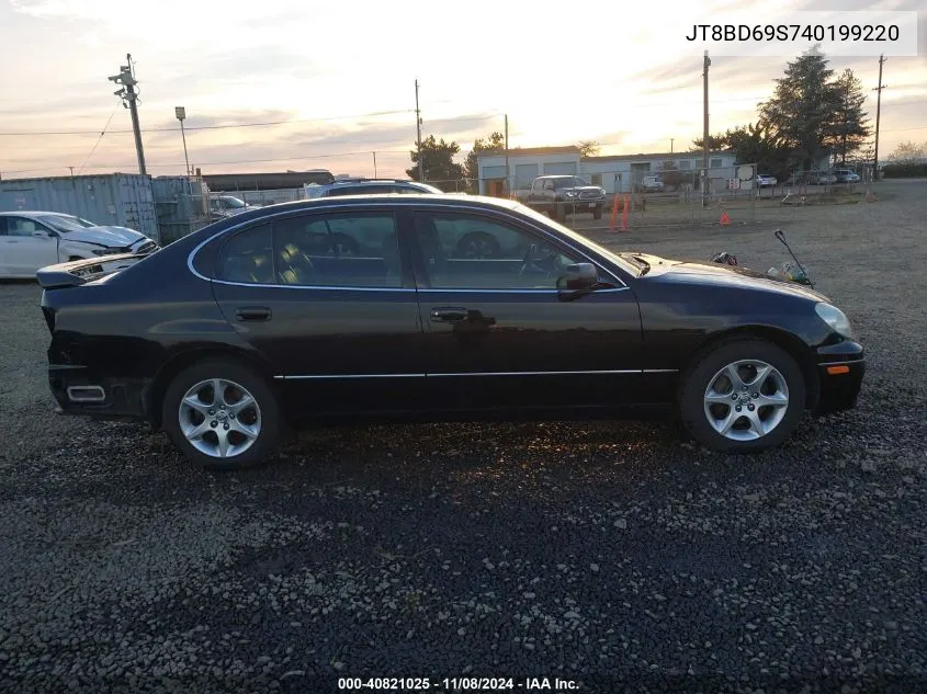 2004 Lexus Gs 300 VIN: JT8BD69S740199220 Lot: 40821025