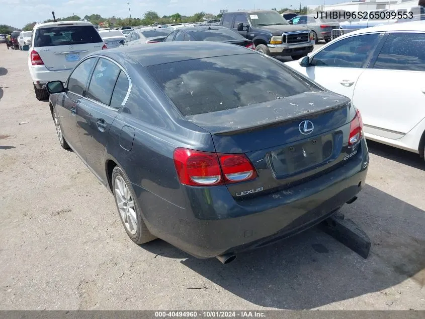 2006 Lexus Gs 300 VIN: JTHBH96S265039553 Lot: 40494960