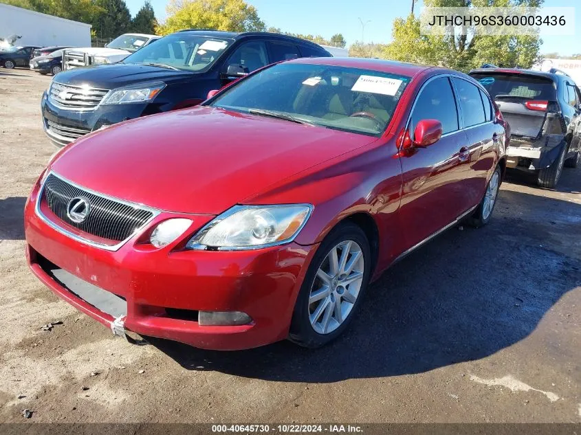 2006 Lexus Gs 300 VIN: JTHCH96S360003436 Lot: 40645730