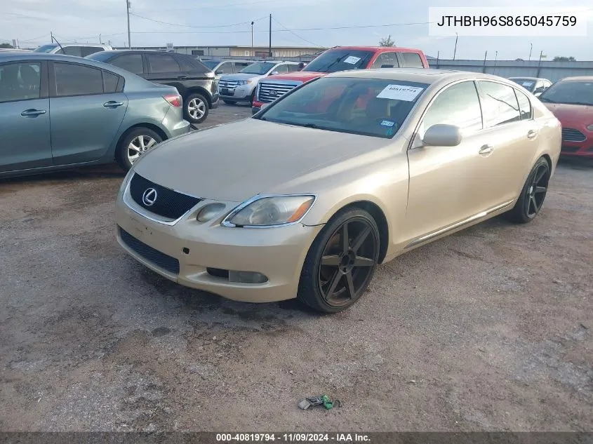 2006 Lexus Gs 300 VIN: JTHBH96S865045759 Lot: 40819794