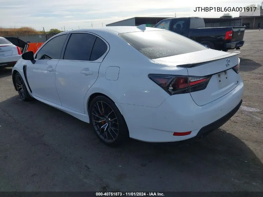 2016 Lexus Gs F VIN: JTHBP1BL6GA001917 Lot: 40751873